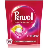 Perwoll Renew Caps Color Waschmittel (19 Wäschen), All-in-1 Waschmittel Caps reinigen sanft und erneuern Farben & Fasern, für alle farbigen Textilien, mit Dreifach-Renew-Technologie