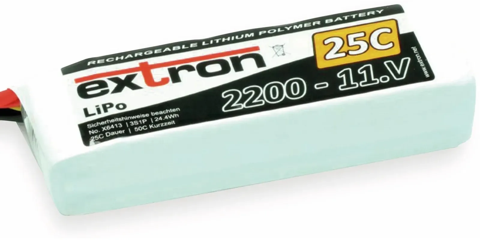 EXTRON Modellbau-Akkupack X2, LiPo, 11,1 V-/2200 mAh