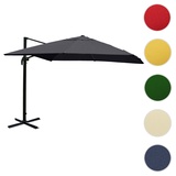 Mendler Gastronomie-Ampelschirm HWC-A96, Sonnenschirm, 3x4m (√ò5m) Polyester/Alu 26kg ~ anthrazit