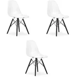 OSAKA Stuhl transparent / schwarze Beine x 3