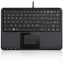 Perixx PERIBOARD-510 H PLUS IT, Mini USB-Tastatur, Touchpad, Hub, schwarz