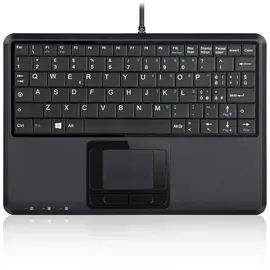 Perixx PERIBOARD-510 H PLUS IT, Mini USB-Tastatur, Touchpad, Hub, schwarz