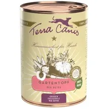 Terra Canis Gartentopf 400g Dose Hundenassfutter 6 x 400 Gramm Red Detox
