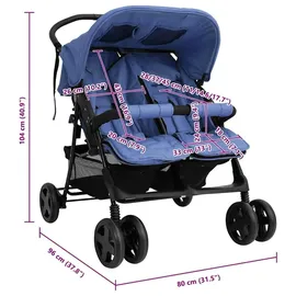 vidaXL Geschwisterwagen marineblau 10344