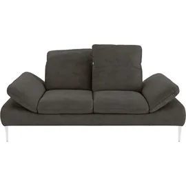 W.Schillig Couch Leder 2-Sitzer Grau