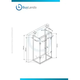 Buylando Glaswerk Westfalen / Emma 75x100x75 cm U-form Duschkabine