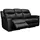 vente-unique Couch Leder 3-Sitzer Schwarz