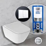 Geberit Smyle Square Compact Komplett-SET Wand-WC mit neeos Vorwandelement,, 500379011+16791WH#SET,