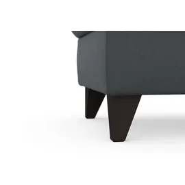 sit&more Stauraumhocker SIT & MORE "Mellum", grau (dunkelgrau), B:58cm H:48cm T:58cm, 100% Polyester, Hocker, mit Stauraum und wengefarbenen Holzfüßen