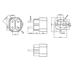 BACHMANN Euro-Doppelstecker, 1x Schutzkontakt-Stecker, 2x Euro-Buchse
