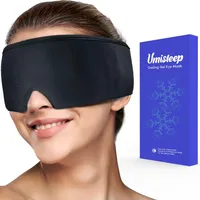 UMISLEEP Migräne Maske-Weiche & Bequeme Augenmaske kühlend, kühlmaske Gesicht bei Augenbelastung, Augenringen und Migräne, kühlmaske Augen Schlafmaske Für Herren und Frauen (Schwarz)