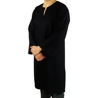 Leonardo Carbone® Wikinger Wolltunika Olvisson - Mittelalter Kleidung Herren, Mittelalter Hemd, Freizeithemden Langarm, Karneval Kostüm Herren, Wikinger Tunika, LARP-Kleidung Schwarz XXL - XXL