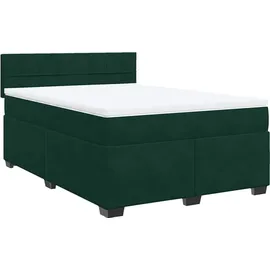vidaXL Boxspringbett 140 x 200 cm Dunkelgrün