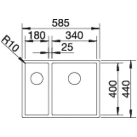Blanco Claron 340/180-IF links Edelstahl Seidenglanz + Handbetätigung + InFino