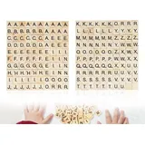 200 Stück Holzbuchstaben Buchstaben, Holz Alphabet Fliesen Buchstaben, Scrabble