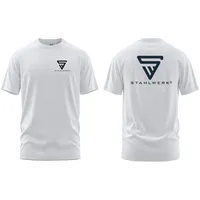 STAHLWERK T-Shirt Weiß Größe XXXL Kurzarm-Hemd mit Logo-Print aus 100% Baumwolle