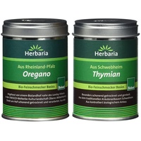Herbaria Oregano gerebelt, 1er Pack (1 x 20 g Dose) - Bio & Thymian gerebelt, 1er Pack (1 x 20 g Dose) - Bio