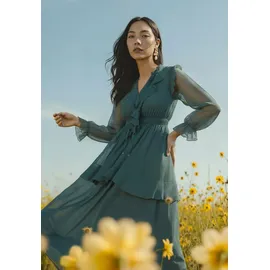 Vera Mont Cocktailkleid mit Volant Grün 34