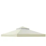 Ersatzdach Pavillon 3x3 m, Wasserdicht UV-Schutz Pavillonabdeckung mit Belüftung, Doppelte Dachkonstrukt, 300D-Polyester Pavillondach mit PA-Beschichtung, Pavillon-Ersatzdachüberdachung Pavillonplane