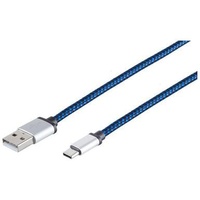 S-Conn USB Kabel 0,3 m USB 2.0 USB A USB C blau