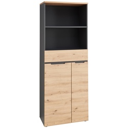 Büroschrank MEMPHIS 2 Türen 1 Schublade Artisan Eiche Korpus Graphit