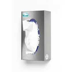 PROREGAL Robuster Wandspender für Handschuhe 1-Fach | HxBxT 25x13x8cm | Edelstahl | Silber | Spender Handschuhspender