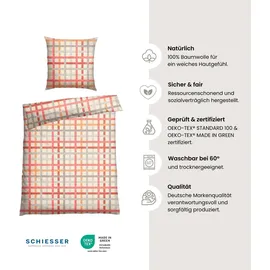 SCHIESSER Bettwäscheset Luiza - Renforcé - 2-teilig - 135 x 200 cm, - Apricot