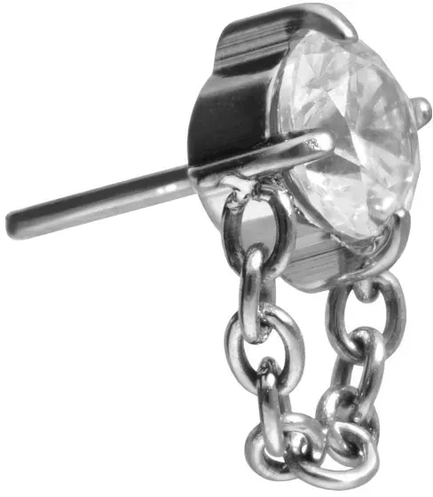 Titan Aufsatz mit Push Pin KRISTALL + KETTE