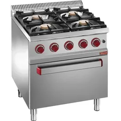 Gasofen GN 2/1 Gasherd 4-Brenner als Standgerät 700x730x920mm Gasbrenner