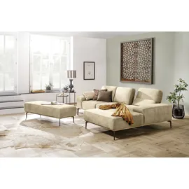 W.Schillig Eckcouch Leder 3-Sitzer Beige