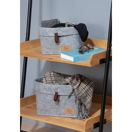 Wenko Filz-Korb Feli S Aufbewahrungskorb 18 x 15 x 13 cm grau