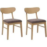Mendler 2er-Set Esszimmerstuhl HWC-M59, Küchenstuhl Stuhl, Stoff/Textil Massiv-Holz ~