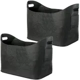Schramm Kaminholztasche Filz 53 x 40 x 30 cm 2 Stück Schwarz