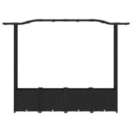 vidaXL Hochbeet mit Rankgitter und Dach 204 x 40 x 141 cm Schwarz