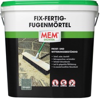 MEM Fix-Fertig-Fugenmörtel Witterungsbeständig, Anwendungsfertig, Gegen Unkrautbewuchs, Steingrau, 12,5 kg