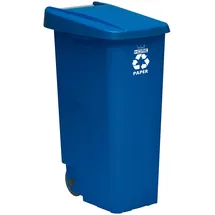Wellhome WELL HOME MOBILIARIO & DECORACIÓN Container Wellhome recyceln 110 Liter, mit Deckel geschlossen, ideal für Papier- und Papp -Recycling, mit Rädern