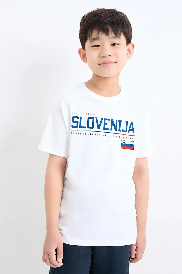 Slowenien-Kurzarmshirt, Weiß, 158