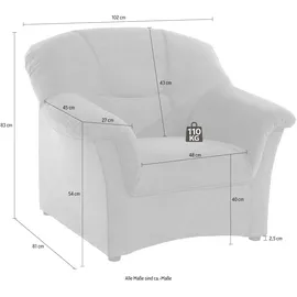 DOMO collection Sessel Sarafina Mikrofaser 102 x 83 x 81 cm Beige mit Federkern