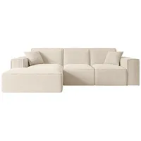 altdecor Ecksofa in L-Form Corner Sofa Bett Eckcouch Couch Wohnlandschaft Cauchsofa Serra-L - 266x165x73 cm Beige