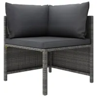 vidaXL Modulares Ecksofa mit Kissen grau