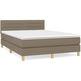 vidaXL Boxspringbett 140 x 200 cm Taupe