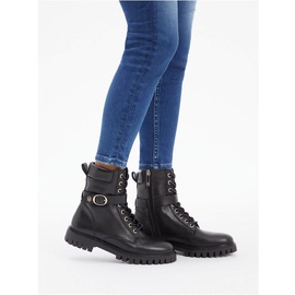 Tommy Hilfiger Damenschuhe Stiefel Schnürer Schwarz Freizeit, Schuhgröße:37 EU - Schwarz