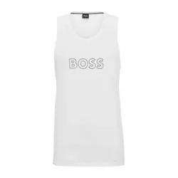 BOSS für Herren. 50491711 Strand-T-Shirt weiß (S), Lässig, Baumwolle, Ärmellos / Hosenträger, Nachhaltig