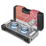 evocamp Gaskocher 2-flammig mit Piezozündung für Gaskartuschen MSF-1a 227g, ohne Gaskartuschen