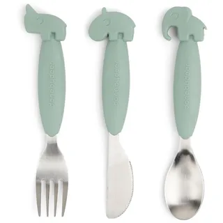Done by Deer Easy Grip Friends Besteckset - Green - 12 Monate