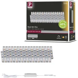 PAULMANN LED-Streifen "MaxLED 500 LED Strip Warmweiß Basisset", silber (silberfarben), Dioden 640 St., Gesamtlänge 10m, Lichterketten