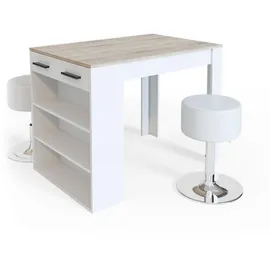 Vicco Esstisch-Set Repose 67 x 100 cm Braun/Weiß