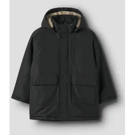 NAME IT Parka NAME IT "NKMMARLOW PARKA JACKET PB", Jungen, Gr. 140, schwarz, Web, Obermaterial: 100% Polyester, unifarben, regular fit normal, Jacken Parka