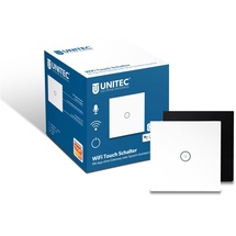 Unitec WIFI Touch Schalter schwarz Glasoptik, Tuya-App, Unterputz