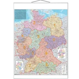 Franken Postleitzahlenkarte 97 cm x 137 cm grau